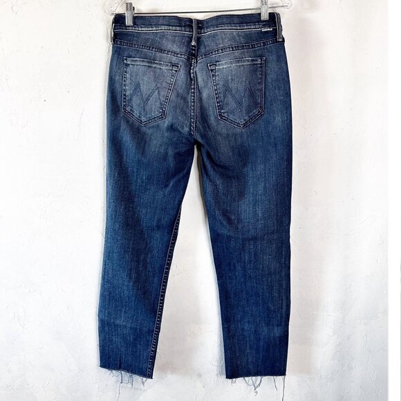 Mother Denim The Dropout Fray Moon Dark Jeans Womens 26 Stretch Comfort - Picture 6 of 13